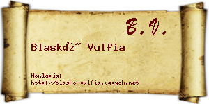 Blaskó Vulfia névjegykártya